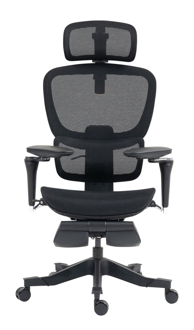 Ergonomischer Drehstuhl Novel DOMINIC in schwarzem Mesh-Design, Vorderansicht