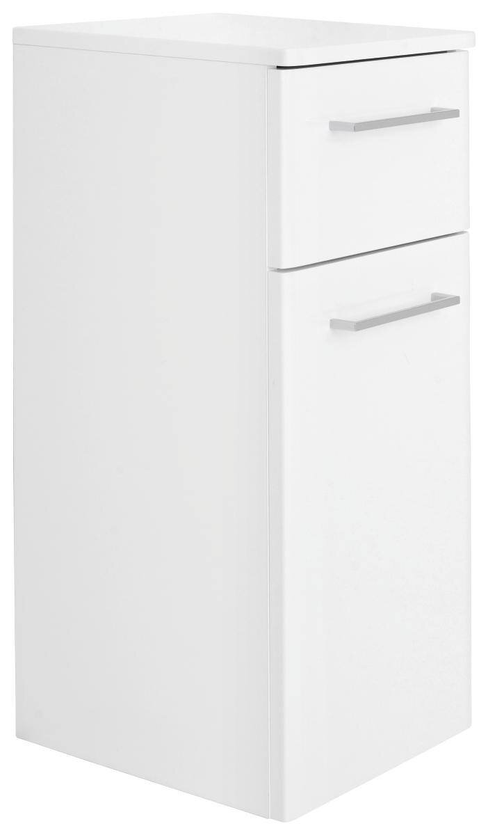 XORA Unterschrank CARINA Weißer Unterschrank mit zwei Schubladen, seitliche Perspektive