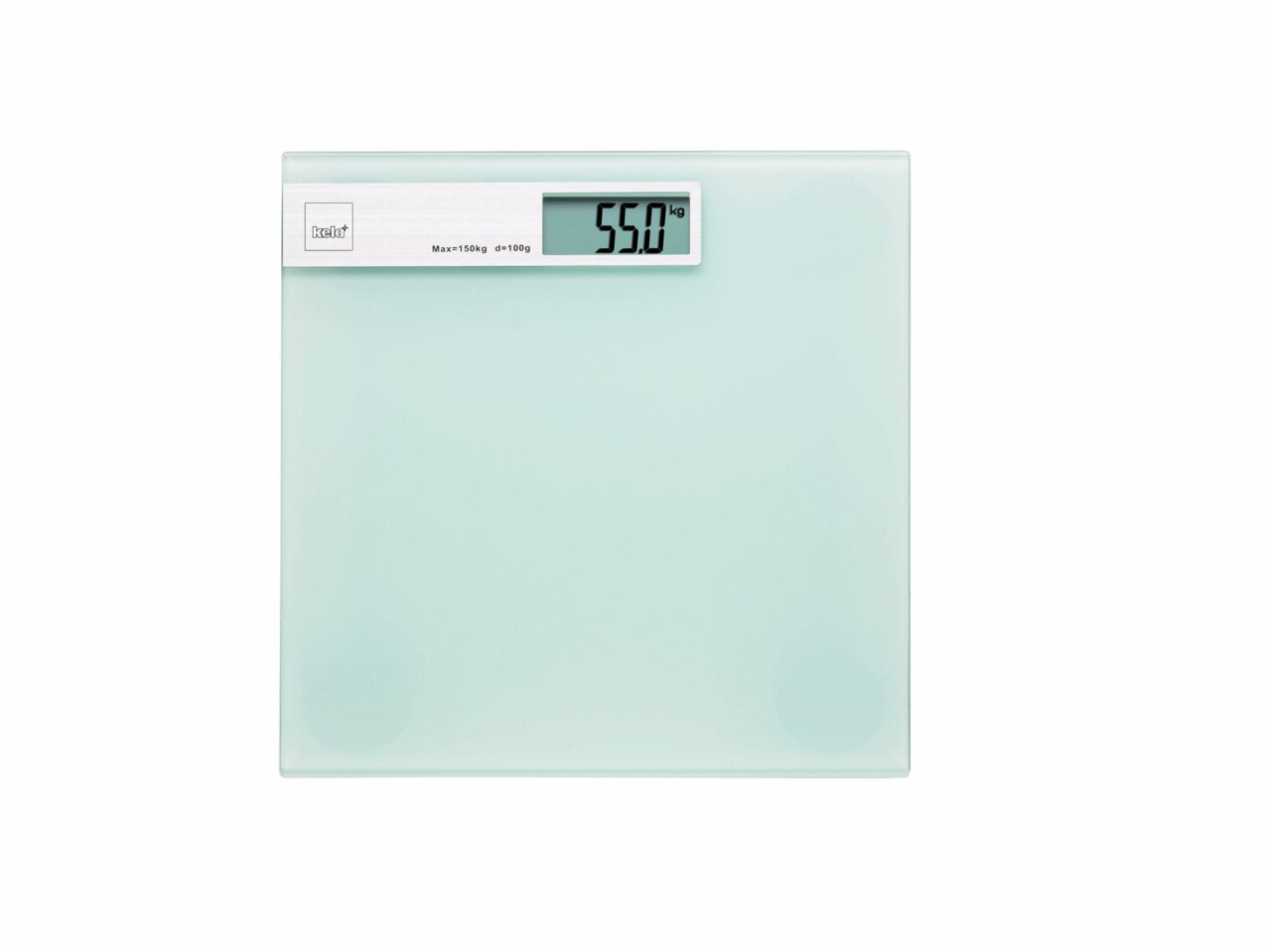 Kela Waage LINDA Digitale Personenwaage Kela Serie LINDA in mintgrün mit großem Display, Vorderansicht