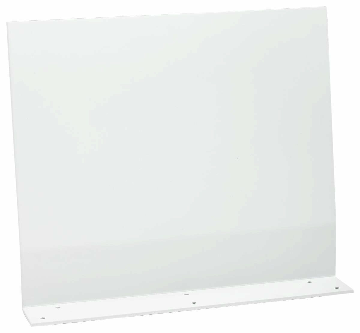 Weißes Steckrücken- oder Seitenteil aus Metall, seitliche Perspektive