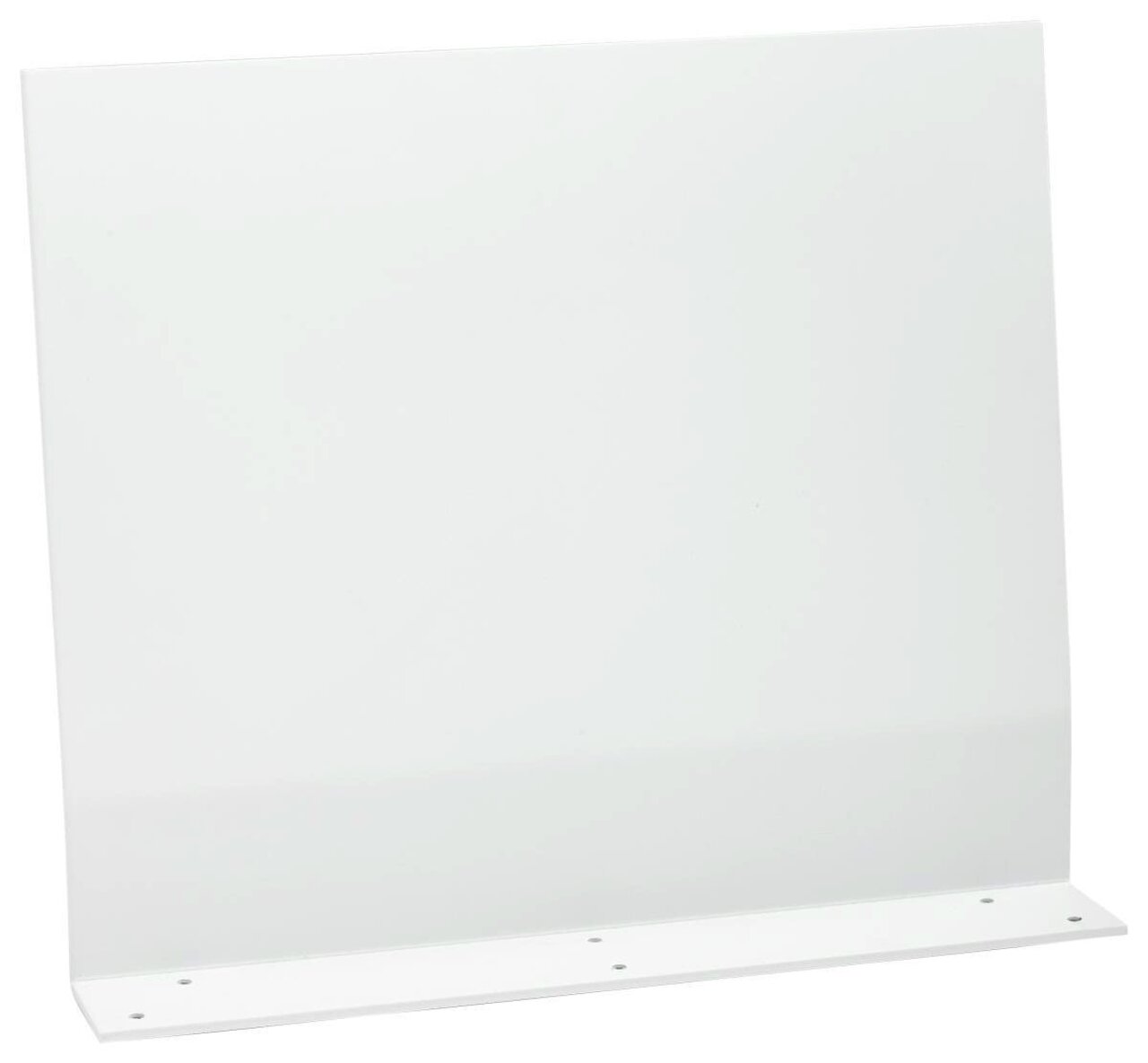 Weißes Steckrücken- oder Seitenteil aus Metall, seitliche Perspektive