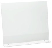 Weißes Steckrücken- oder Seitenteil aus Metall, seitliche Perspektive