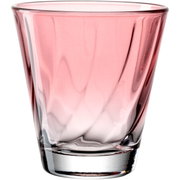 Rotes Trinkglas Twist 220ml, seitliche Perspektive