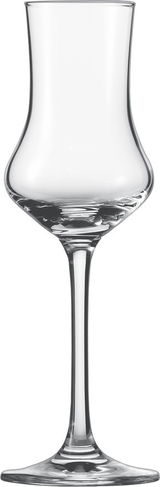 Elegantes Schnapsglas aus klarem Glas, frontal abgebildet, ideal für stilvolle Anlässe.