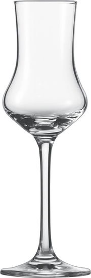 Elegantes Schnapsglas aus klarem Glas, frontal abgebildet, ideal für stilvolle Anlässe.