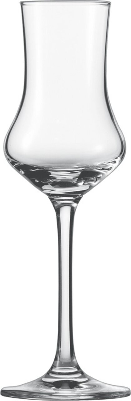 Elegantes Schnapsglas aus klarem Glas, frontal abgebildet, ideal für stilvolle Anlässe.