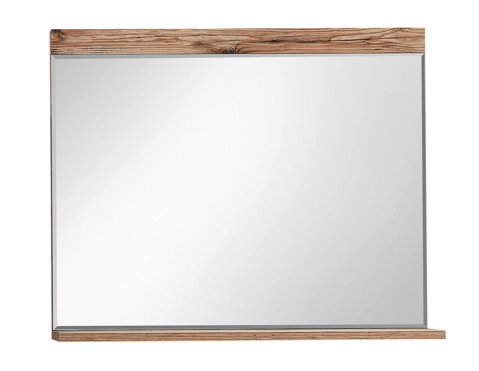 Rechteckiger Spiegel mit Holzrahmen, Frontalansicht