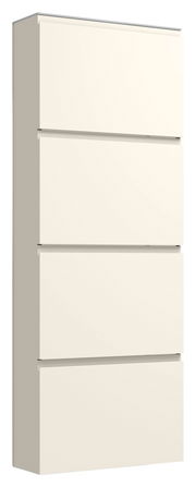 Hängeschuhschrank 4K-T22 in seitlicher Perspektive mit vier Klappen in schlichtem, modernem Design.