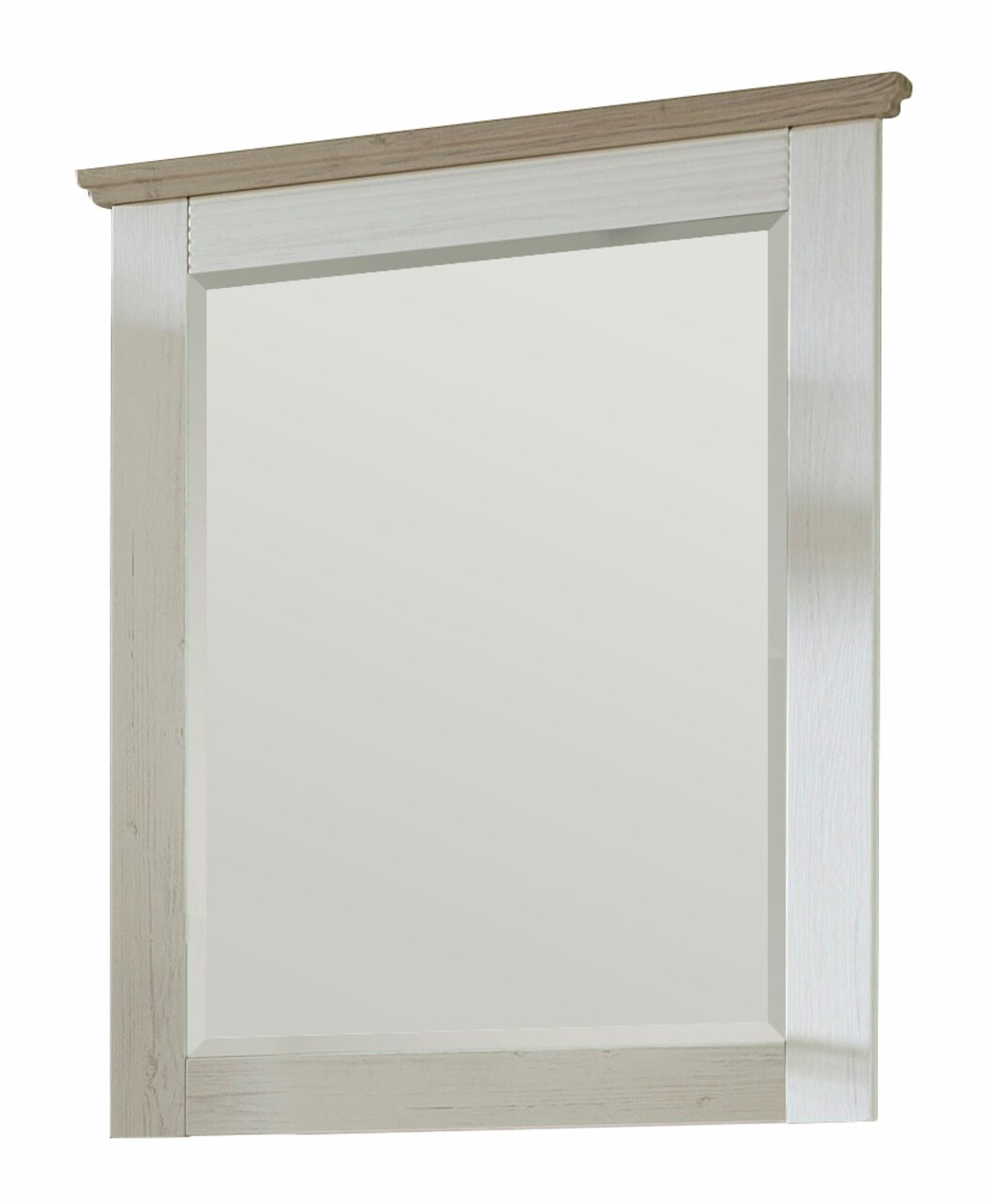 Rechteckiger Spiegel mit Holzrahmen, Frontalansicht