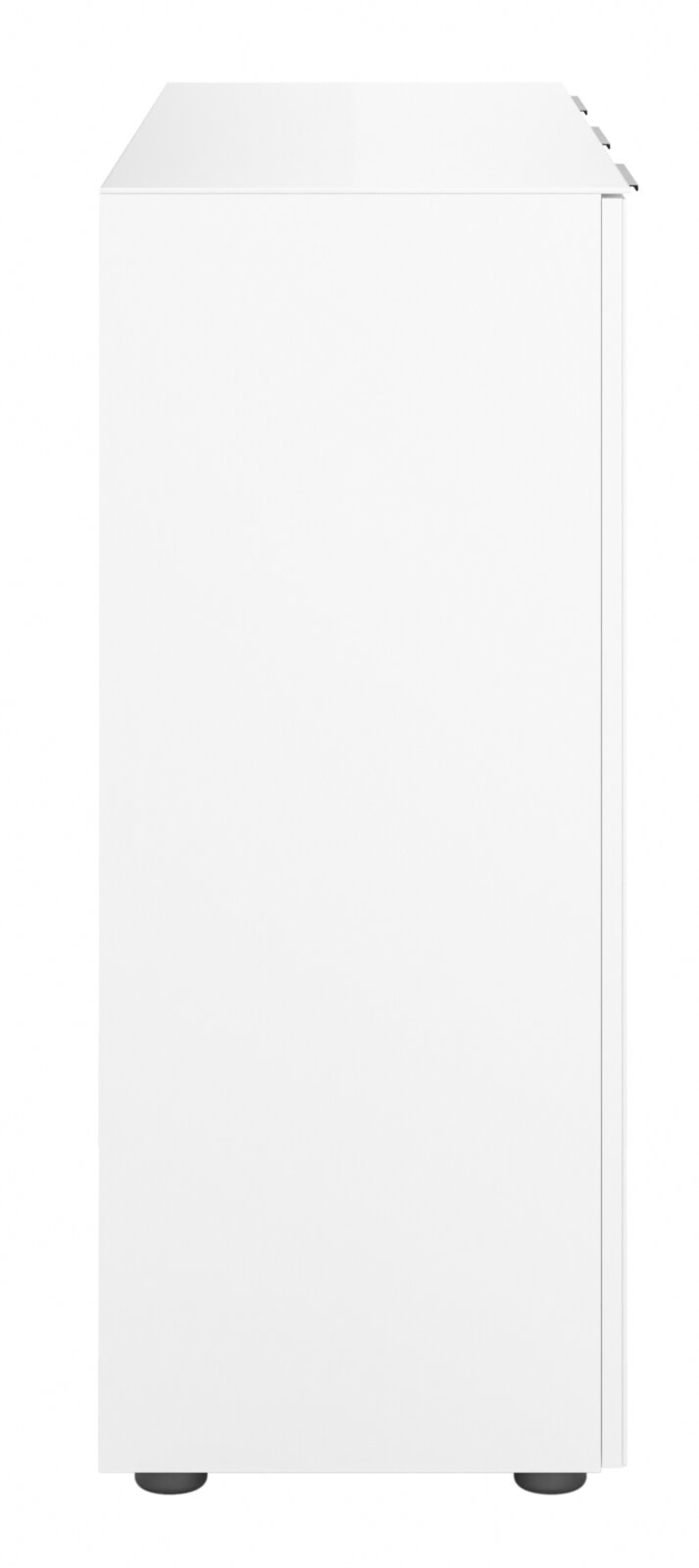 Weißes Sideboard von der Seite betrachtet