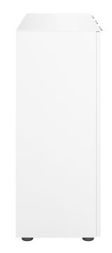 Weißes Sideboard von der Seite betrachtet