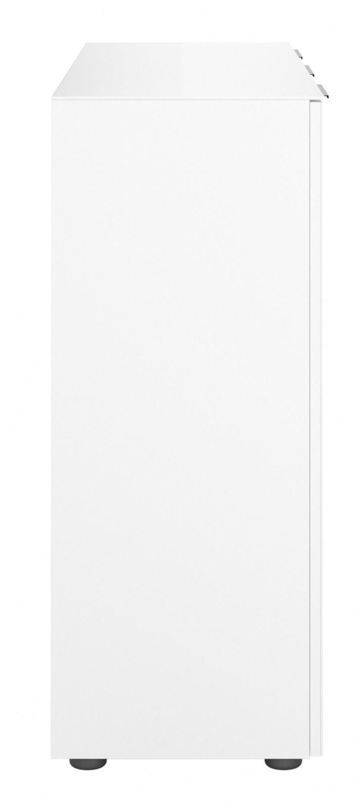 Weißes Sideboard von der Seite betrachtet