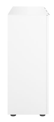 Weißes Sideboard von der Seite betrachtet