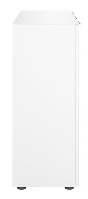 Weißes Sideboard von der Seite betrachtet