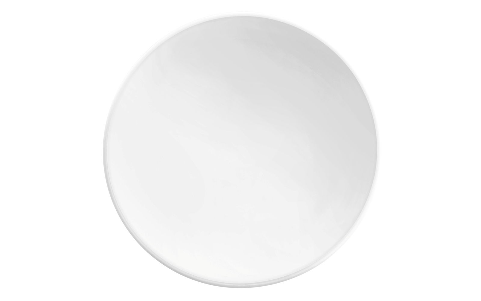 Runde, weiße Schüssel mit einem Durchmesser von 15,5 cm, Ansicht von oben.