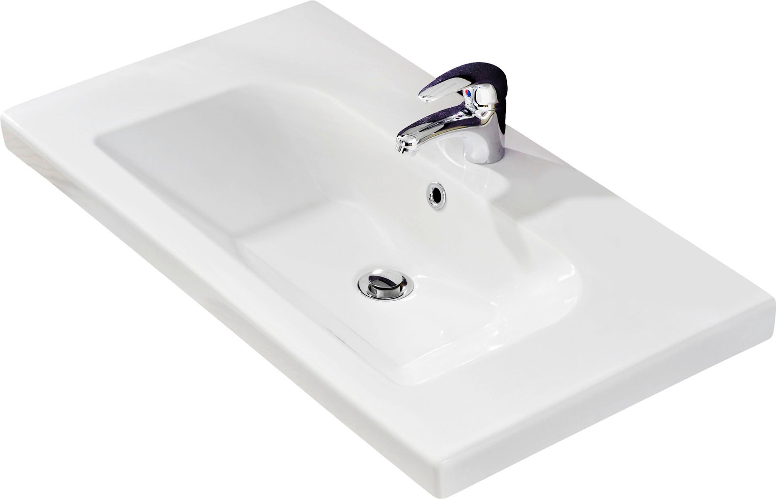 XORA Keramikwaschtisch DORIA Keramikwaschtisch mit Armatur, seitliche Perspektive