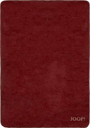 Rote Decke mit JOOP!-Logo in der unteren rechten Ecke, Draufsicht