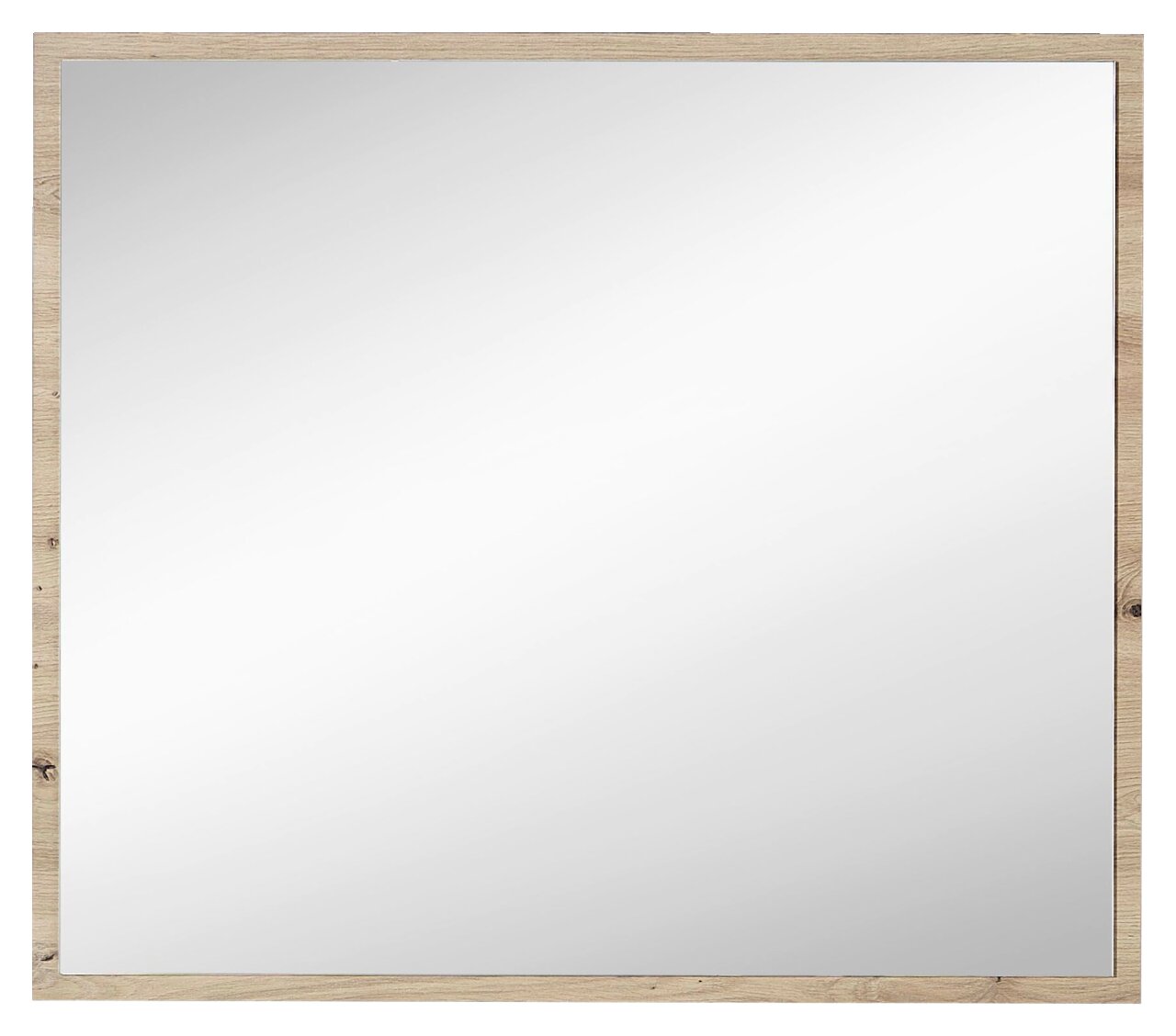 Rechteckiger Spiegel mit Holzrahmen, Frontalansicht