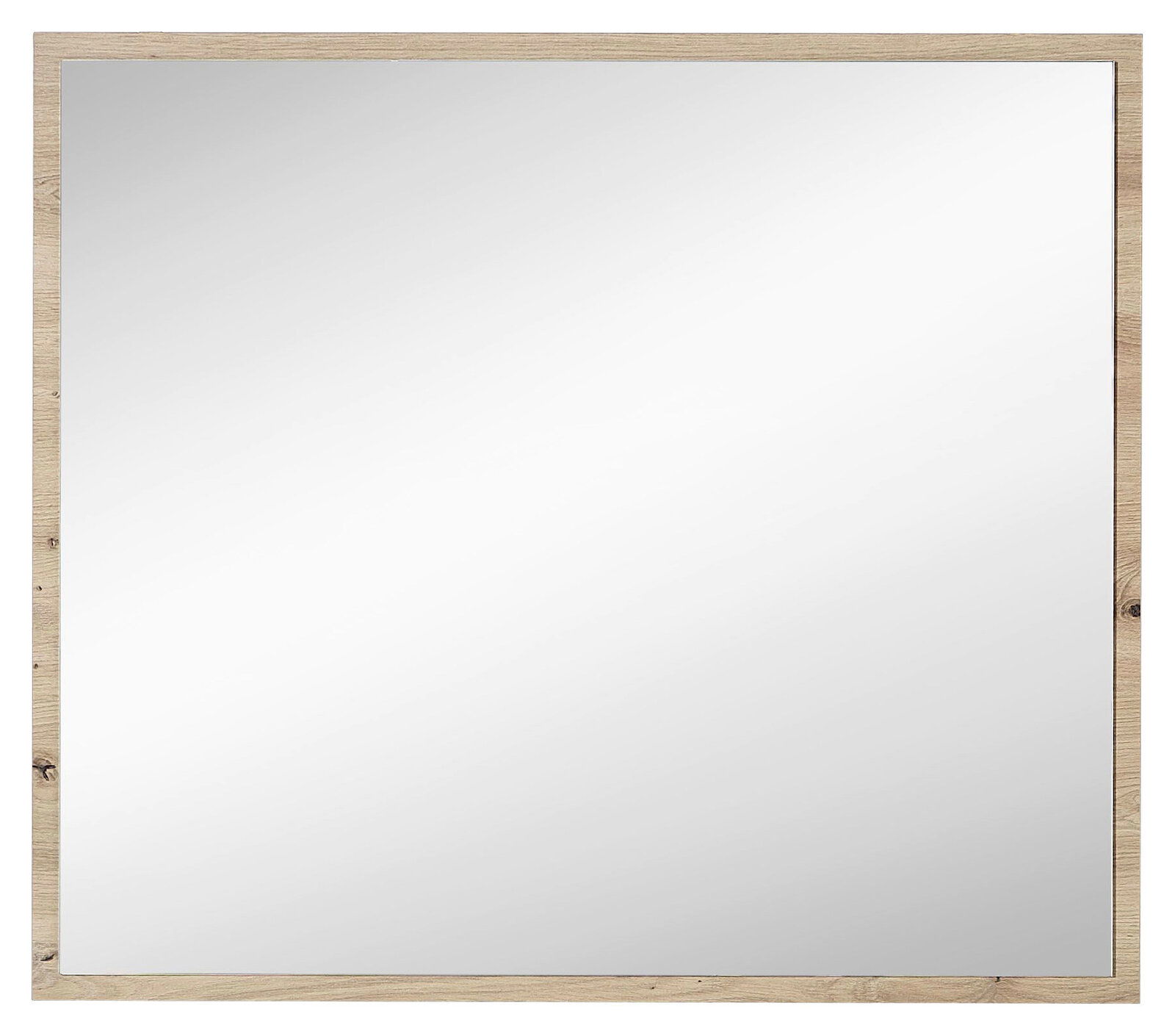 Rechteckiger Spiegel mit Holzrahmen, Frontalansicht
