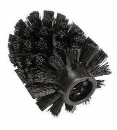 Schwarze Ersatzbürste für WC-Garnituren, seitliche Perspektive