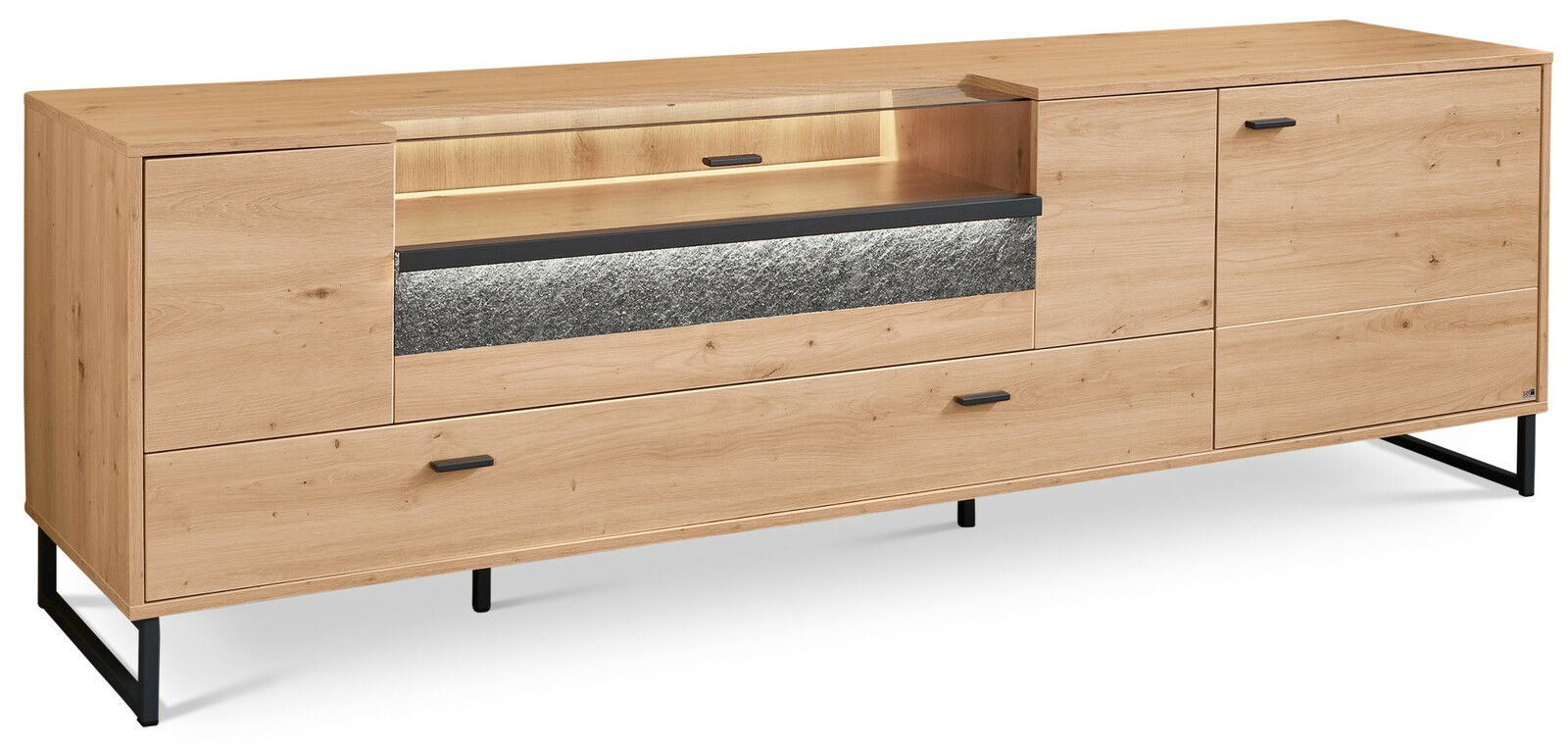 Set one by Musterring TV-Lowboard DELTONA TV-Lowboard aus Holz mit Metallbeinen, Frontansicht