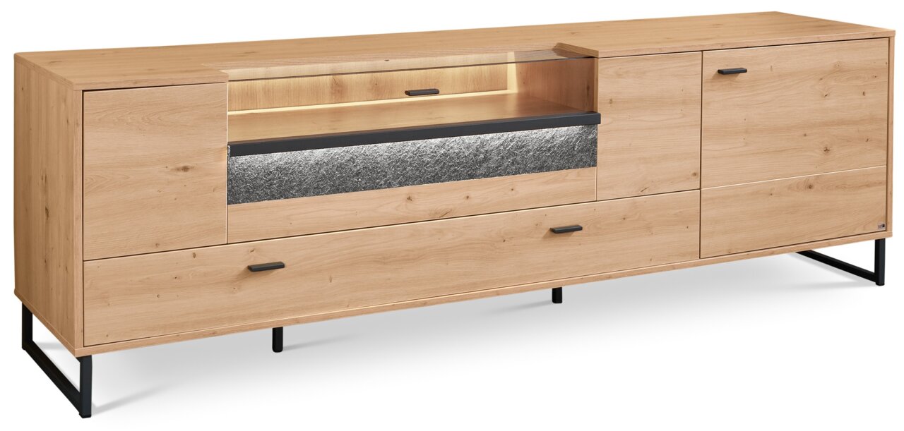 Set one by Musterring TV-Lowboard DELTONA TV-Lowboard aus Holz mit Metallbeinen, Frontansicht