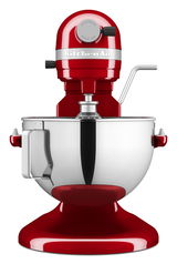 Rote Küchenmaschine Heavy Duty 5,2L von vorne mit Edelstahl-Rührschüssel