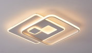 Moderne LED-Deckenleuchte mit geometrischem Design, seitliche Perspektive