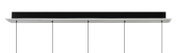 Moderne LED-Pendelleuchte in rechteckiger Form, seitliche Perspektive