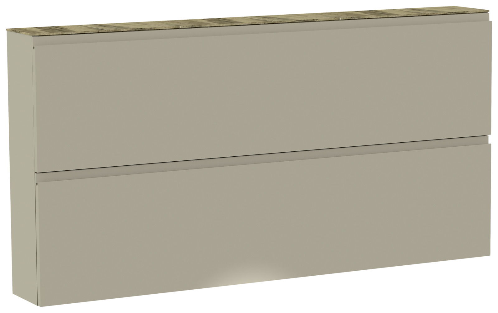 Moderano XL-Hängeschuhschrank LECCO XL-Hängeschuhschrank in Beige mit zwei Klappen, seitliche Perspektive