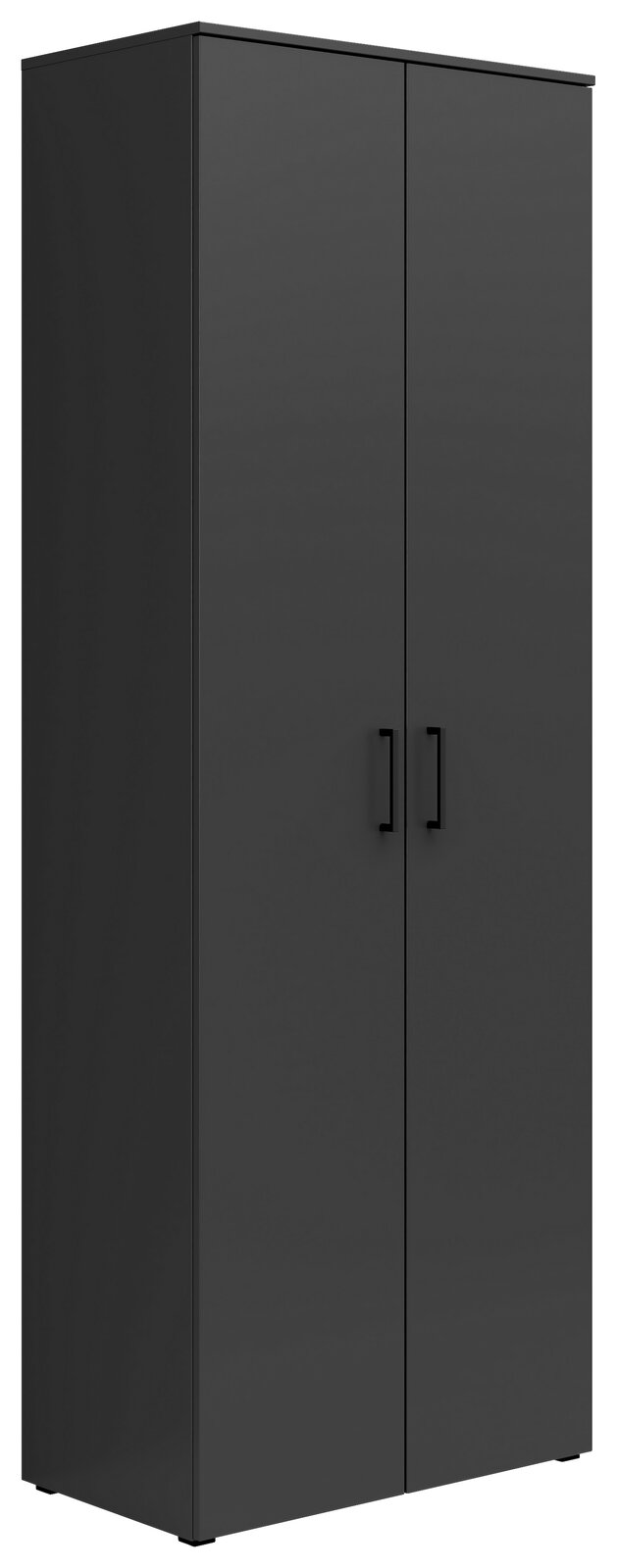 Carryhome Mehrzweckschrank MULTISTAURAUM Schwarzer Mehrzweckschrank mit zwei Türen, frontale Perspektive