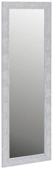 Rechteckiger Spiegel mit dekorativem Rahmen in Blattmuster, Perspektive leicht von der Seite