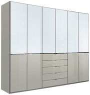 Großer Funktionsdrehtürenschrank mit fünf Türen und fünf Schubladen, Frontansicht