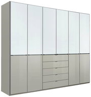 Großer Funktionsdrehtürenschrank mit fünf Türen und fünf Schubladen, Frontansicht