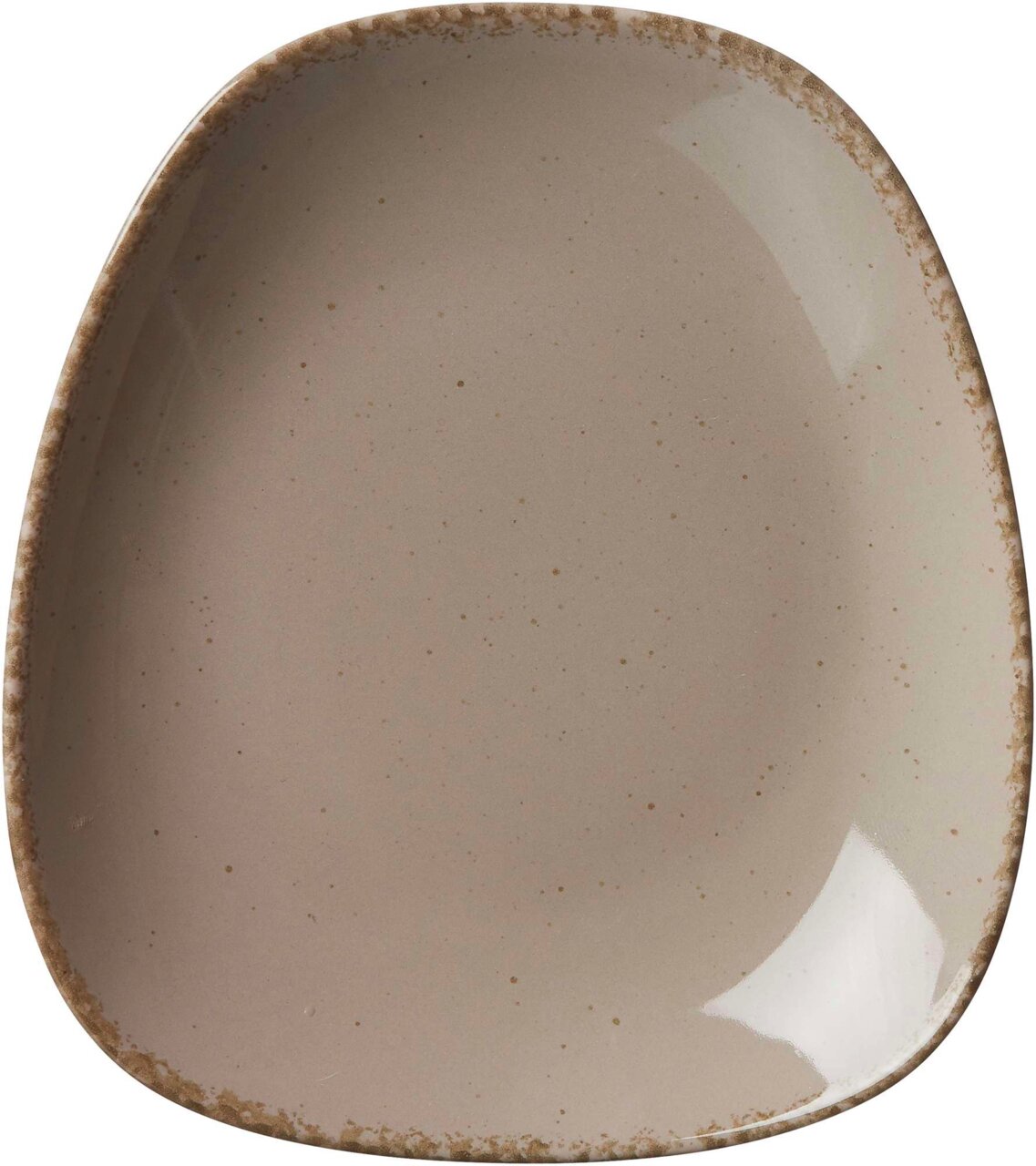 Grauer Beilagenteller 19x16,5cm, Draufsicht