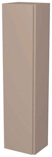 Beigefarbener Hänge-Garderobenschrank mit einer Tür, seitliche Perspektive