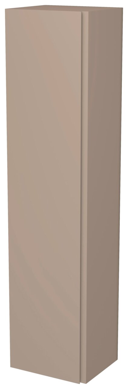 Beigefarbener Hänge-Garderobenschrank mit einer Tür, seitliche Perspektive