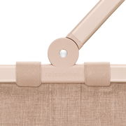 Nahaufnahme des oberen Teils eines Carrybag-Rahmens in der Farbe Twist Coffee mit sichtbarem Griffgelenk und Textilbespannung.