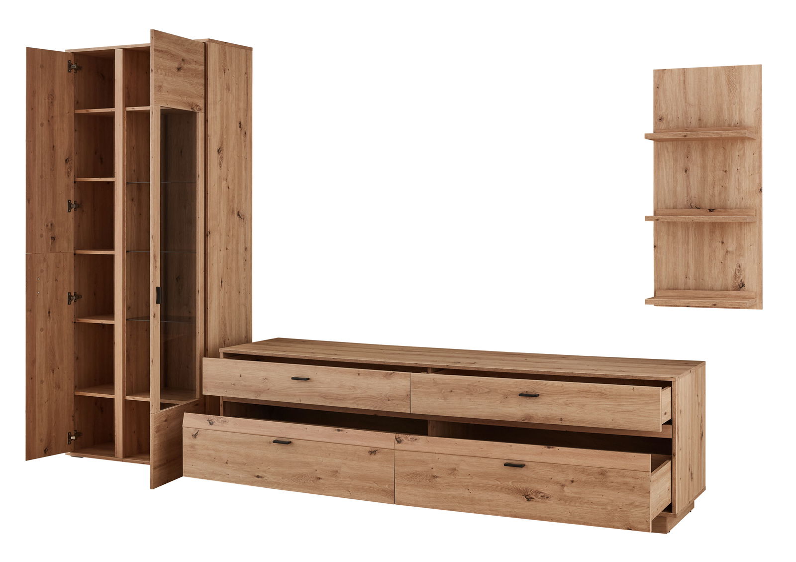 Zurbrüggen Wandkombination BOCA Wandkombination aus Holz mit Schränken und Regalen, Frontansicht