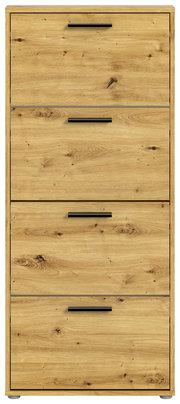 Schuhkipper aus Holz mit vier Klappen, frontale Ansicht