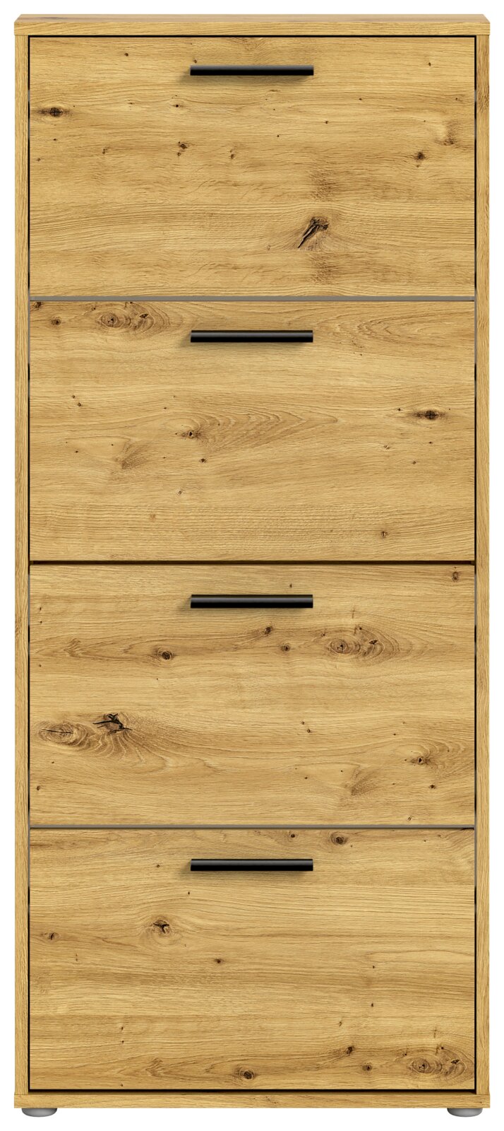 Schuhkipper aus Holz mit vier Klappen, frontale Ansicht