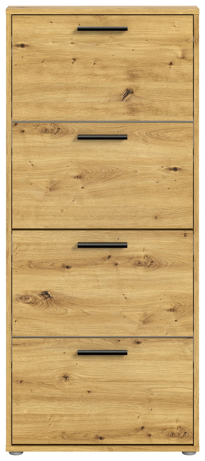 Schuhkipper aus Holz mit vier Klappen, frontale Ansicht