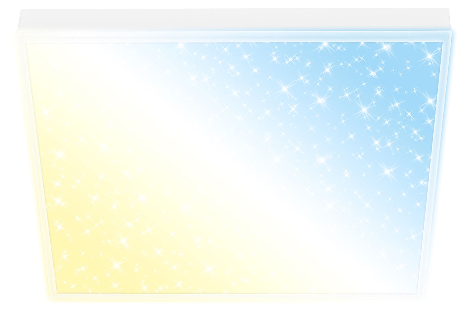 LED-Deckenleuchte mit funkelndem Sternenhimmel-Effekt, Ansicht von unten