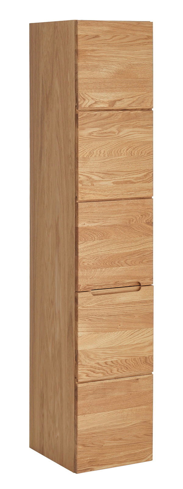 Linea Natura Hochschrank ALBANY Hochschrank aus Holz in seitlicher Perspektive