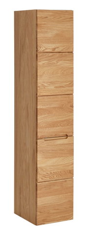 Hoge houten kast in zijaanzicht