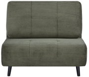 Groene functionele fauteuil met geribbelde stoffen bekleding, vooraanzicht