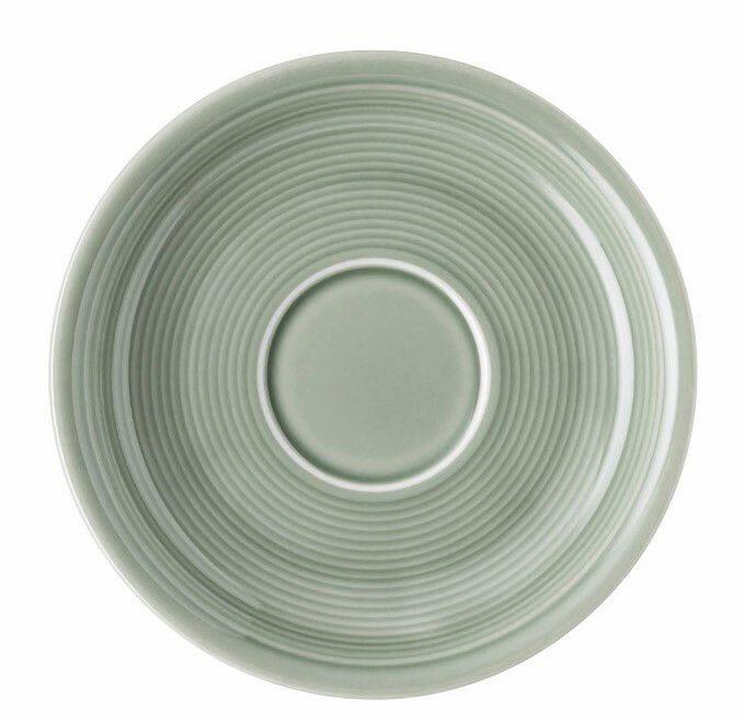 Kaffee-Untertasse in Moosgrün, Draufsicht