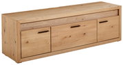 Houten lowboard met drie deuren, zijaanzicht