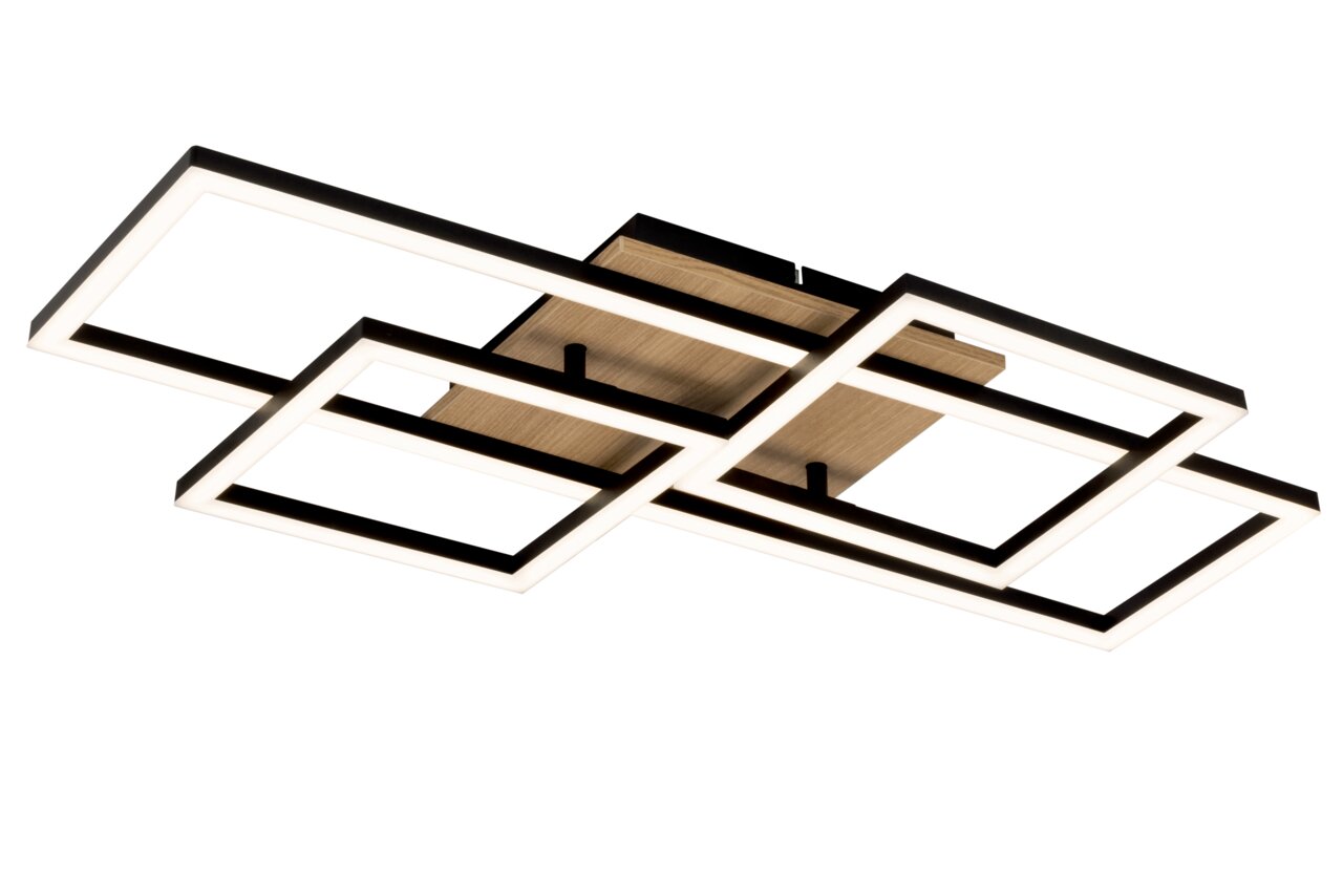 Novel LED-Deckenleuchte Worcester Moderne LED-Deckenleuchte mit geometrischem Design, seitliche Perspektive