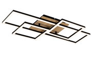 Moderne LED-Deckenleuchte mit geometrischem Design, seitliche Perspektive